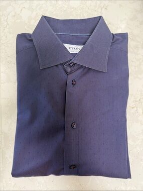 Eton Men's Purple Microdot Dress Shirt